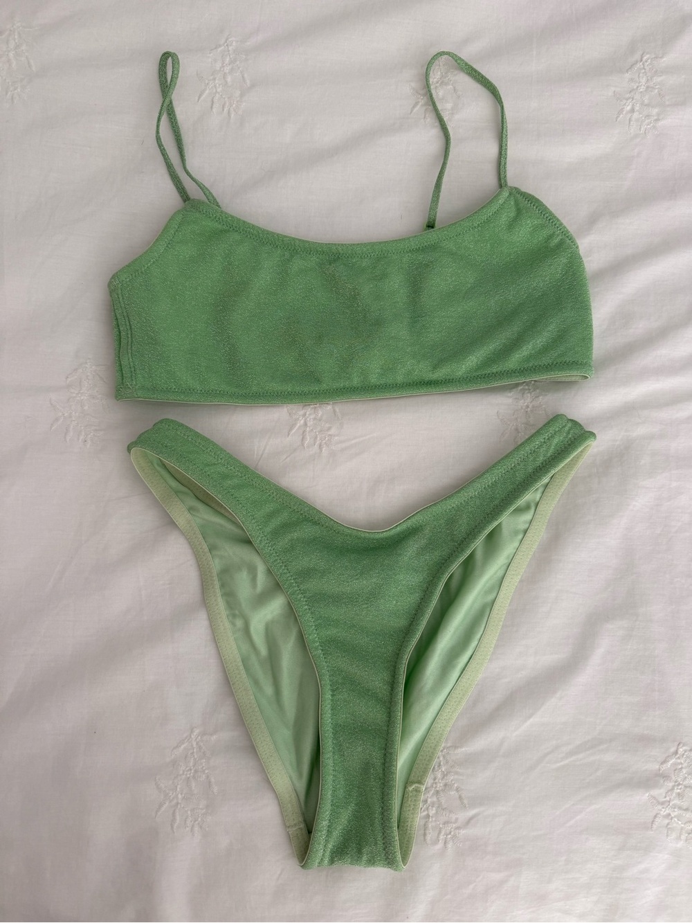 triangl swimwear Mint Green Sparkle Scoop Bikini Set